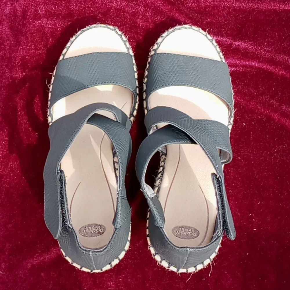 Dr Scholls "Vacay" Strappy Jute Wedge Size 8 Black - Picture 7 of 10